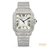 Cartier Santos Large Diamond Set Steel Automatic Watch