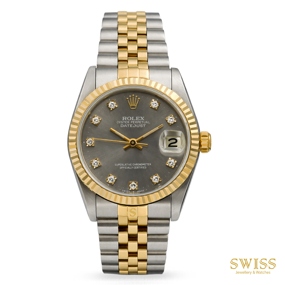 Rolex Lady Datejust 31 Steel Gold Grey Diamond Dial