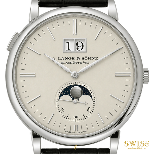 A. Lange & Söhne Saxonia Moon Phase White Gold