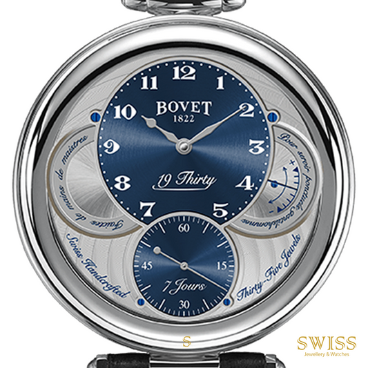Bovet 19Thirty Fleurier Blue Dial Stainless Steel