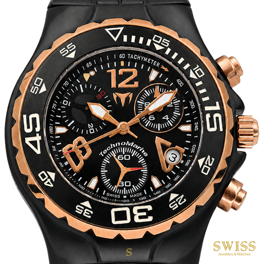 TechnoMarine UF6 Chronograph Black PVD & Rose Gold