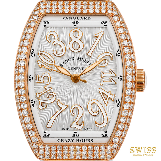 Franck Muller Vanguard Crazy Hours Diamond Rose Gold Watch