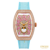 Franck Muller Vanguard Moonphase Diamond Rose Gold Watch (Pink & Turquoise Edition)