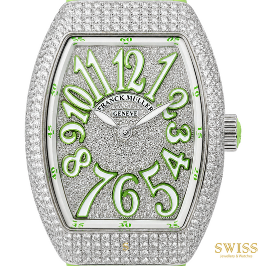 Franck Muller Vanguard Steel Diamond Pavé Green Dial