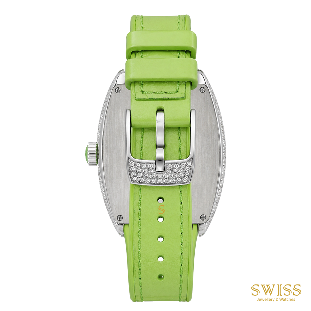 Franck Muller Vanguard Steel Diamond Pavé Green Dial