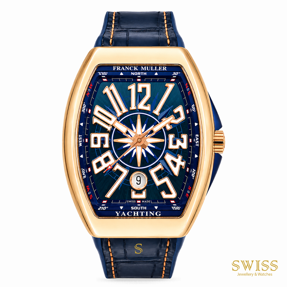 Franck Muller Vanguard Yachting Rose Gold Blue Dial