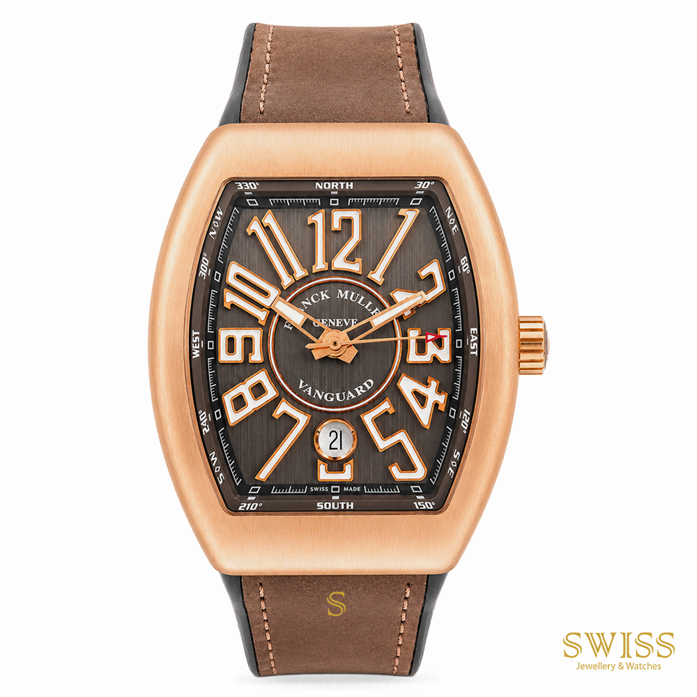 Franck Muller Vanguard Date Rose Gold Brown Dial