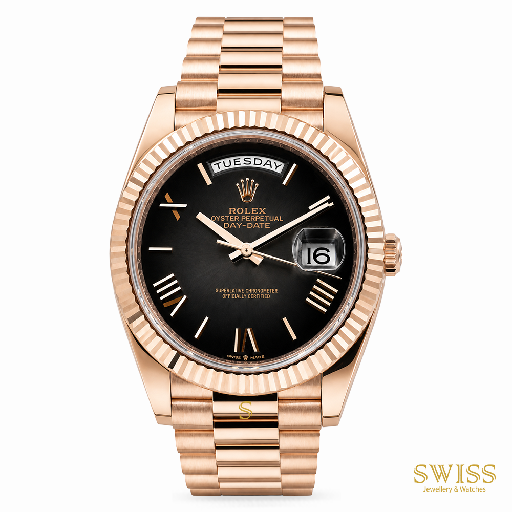 Rolex Day-Date 40 Everose Gold Black Dial