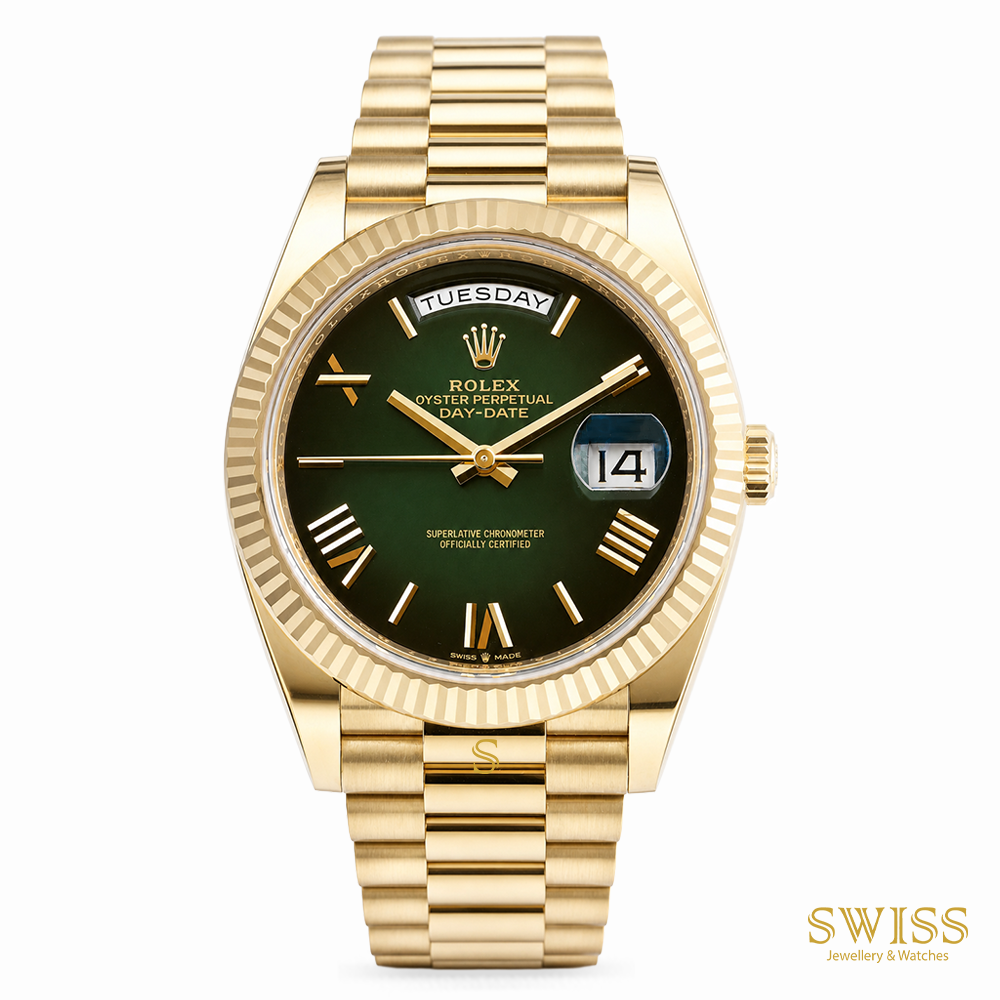Rolex Day-Date 40 Yellow Gold Green Dial