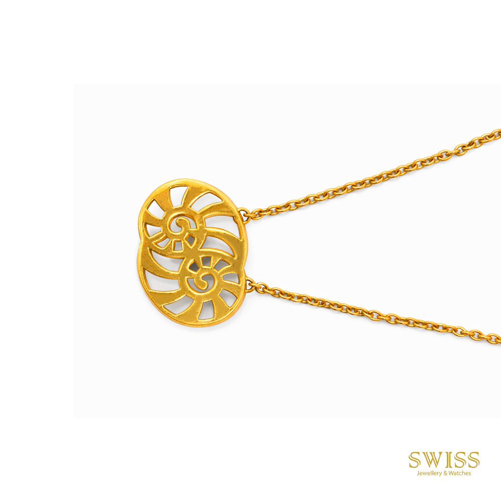 Carrera y Carrera Nautilus Spiral Gold Pendant Necklace