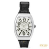 Franck Muller Vanguard Lady Quartz Stainless Steel Black Leather Watch