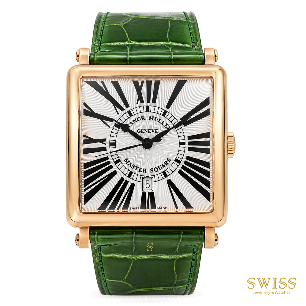Franck Muller Master Square Rose Gold Green Alligator Strap