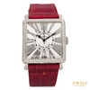 Franck Muller Master Square Diamond Bezel Red Alligator Strap