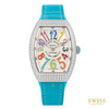 Franck Muller Vanguard Color Dreams Diamond Turquoise Strap