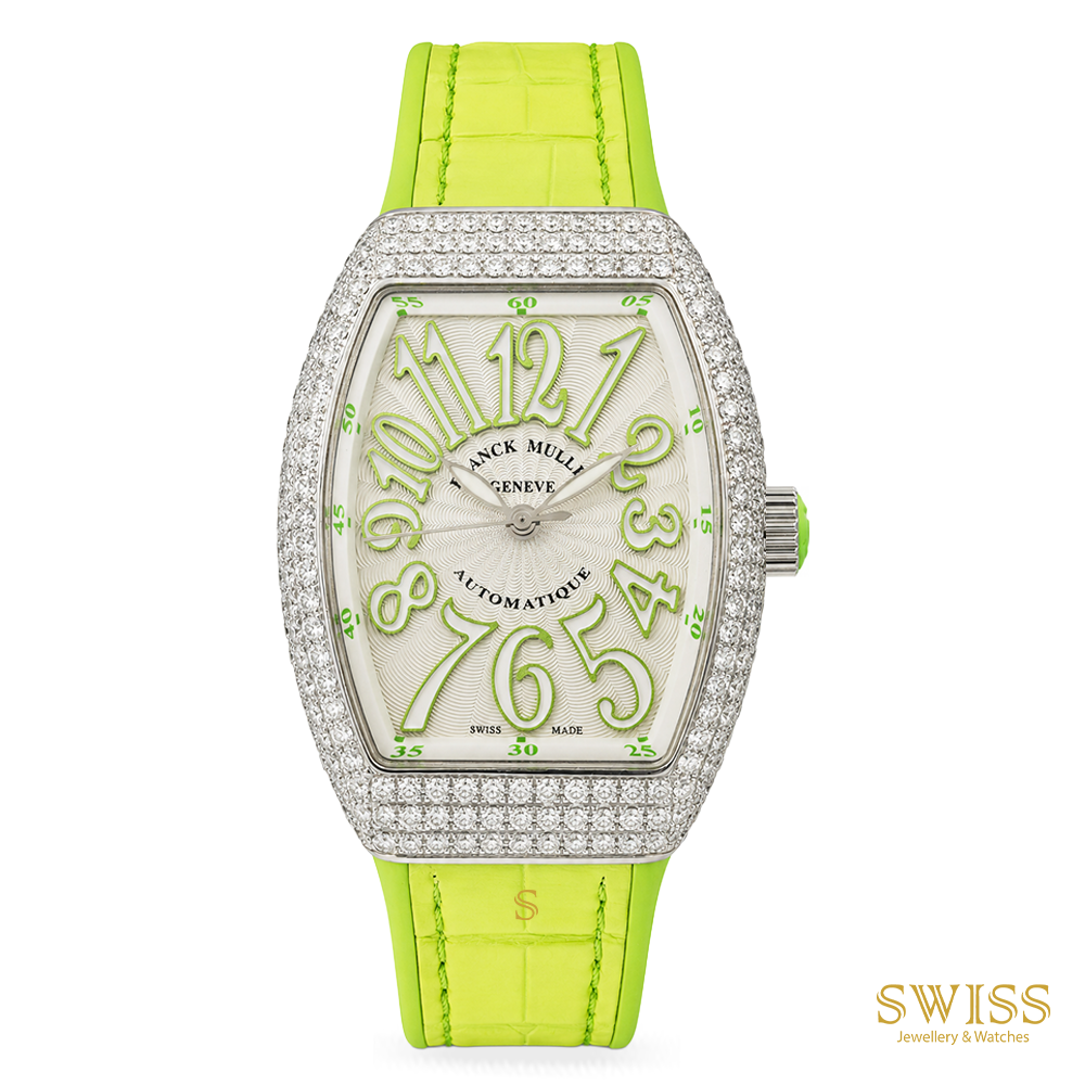 Franck Muller Vanguard Diamond Lime Green Strap