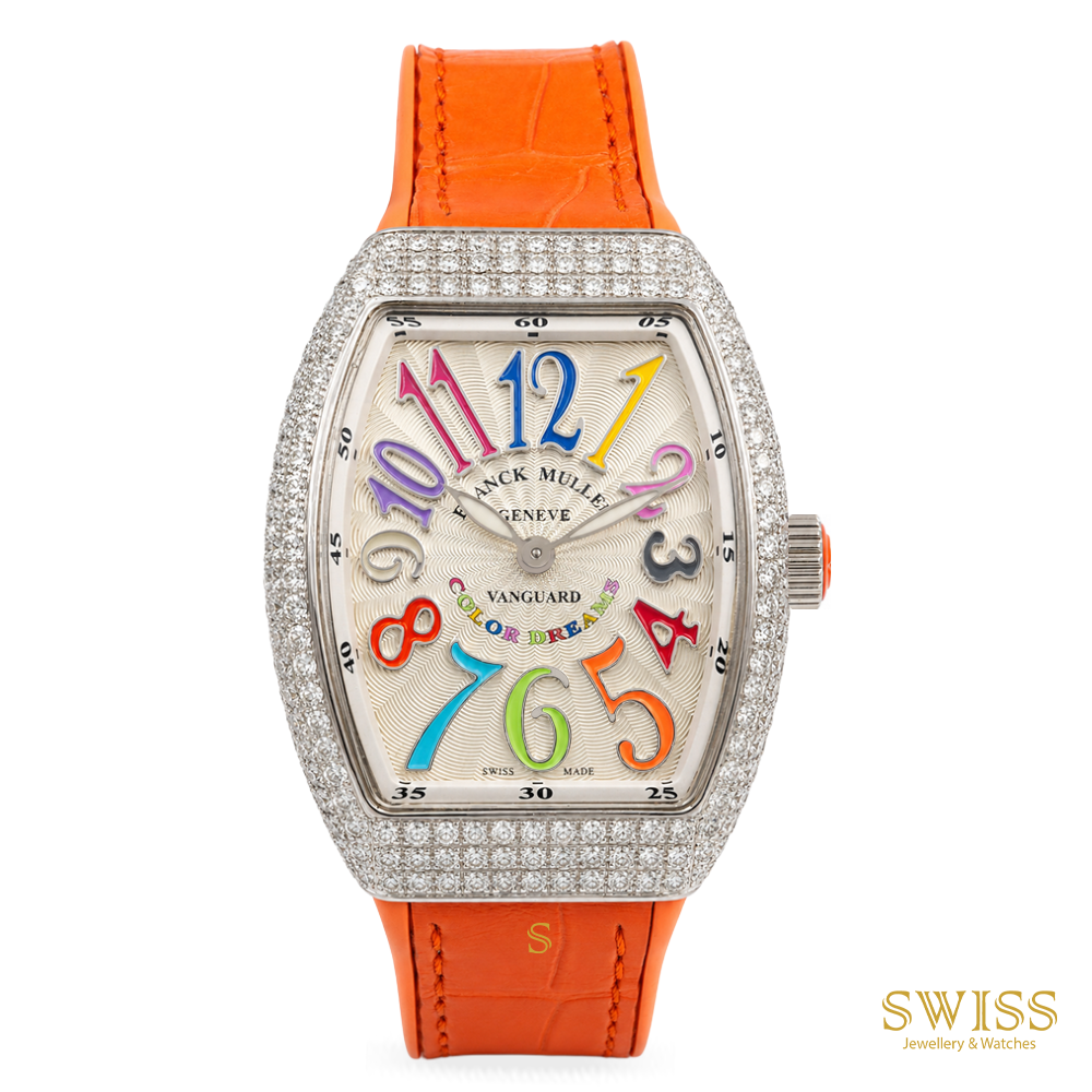 Franck Muller Vanguard Color Dreams Diamond Orange Strap