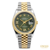 Rolex Datejust 36 Yellow Rolesor Olive Green Diamond Dial