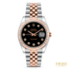 Rolex Datejust 36 Black Diamond Dial Everose Rolesor Jubilee