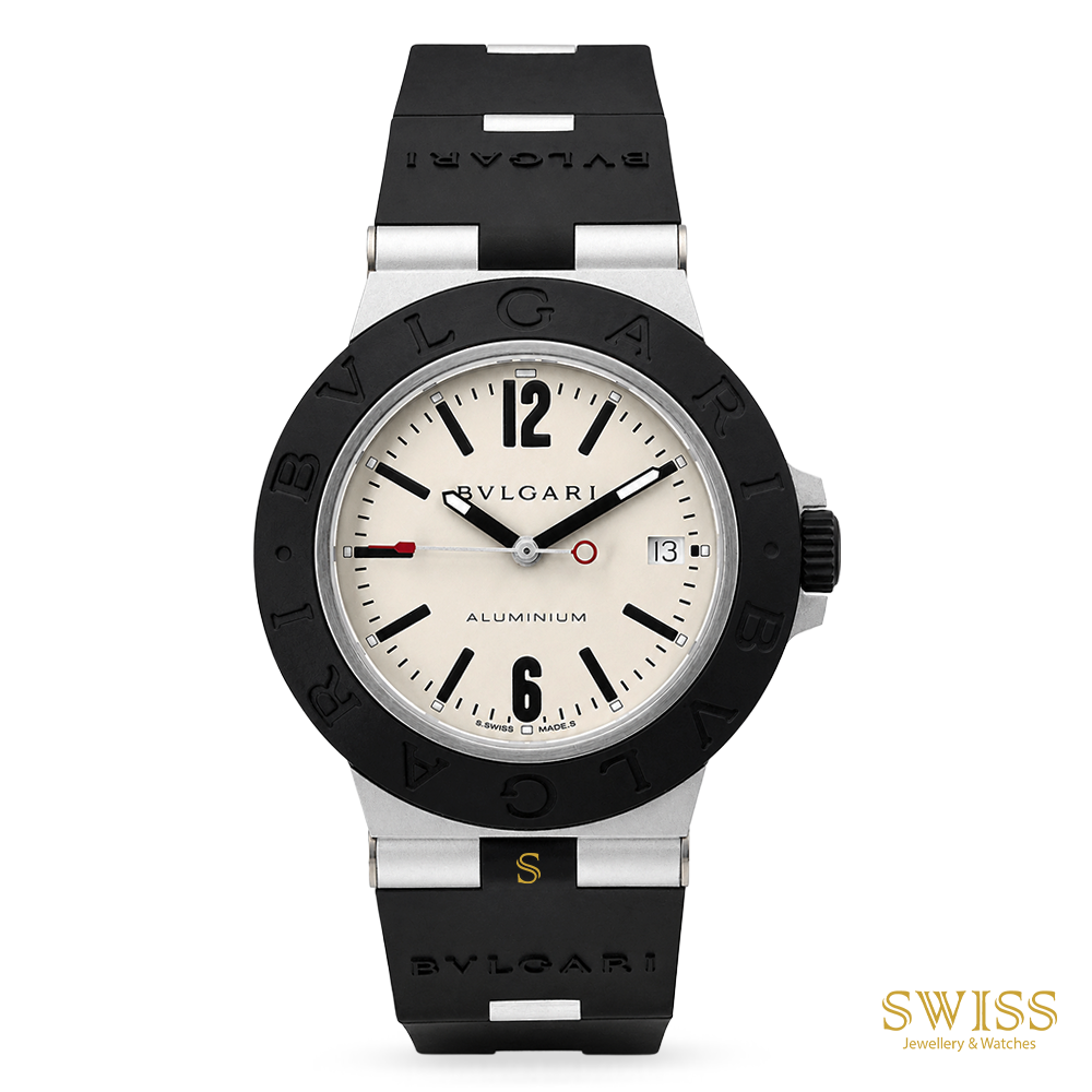 Bvlgari Aluminium Matte Grey Dial Rubber Luxury Sport Watch