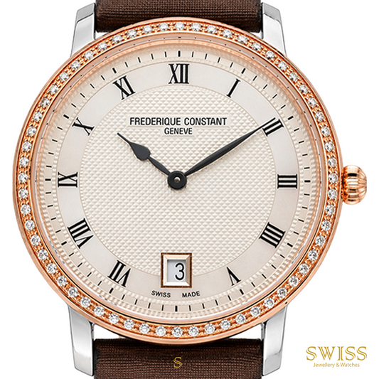 Frederique Constant Slimline Ladies Diamond & Rose Gold