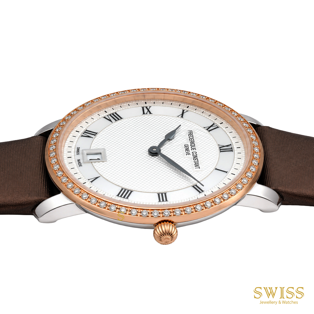 Frederique Constant Slimline Ladies Diamond & Rose Gold