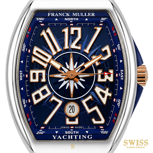 Franck Muller Vanguard Yachting 41 Blue Dual Time Watch