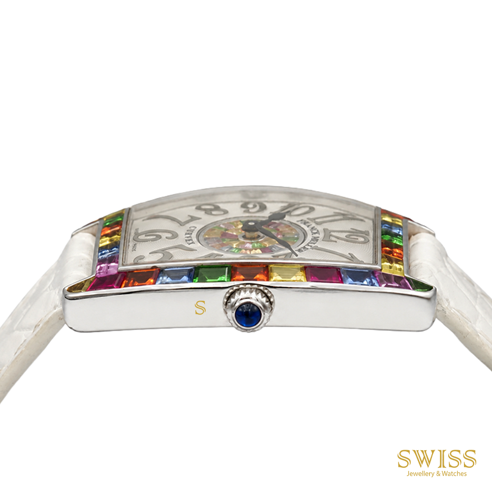 Franck Muller Cintrée Curvex "Quatre Saisons" Rainbow Baguette 18K White Gold Watch