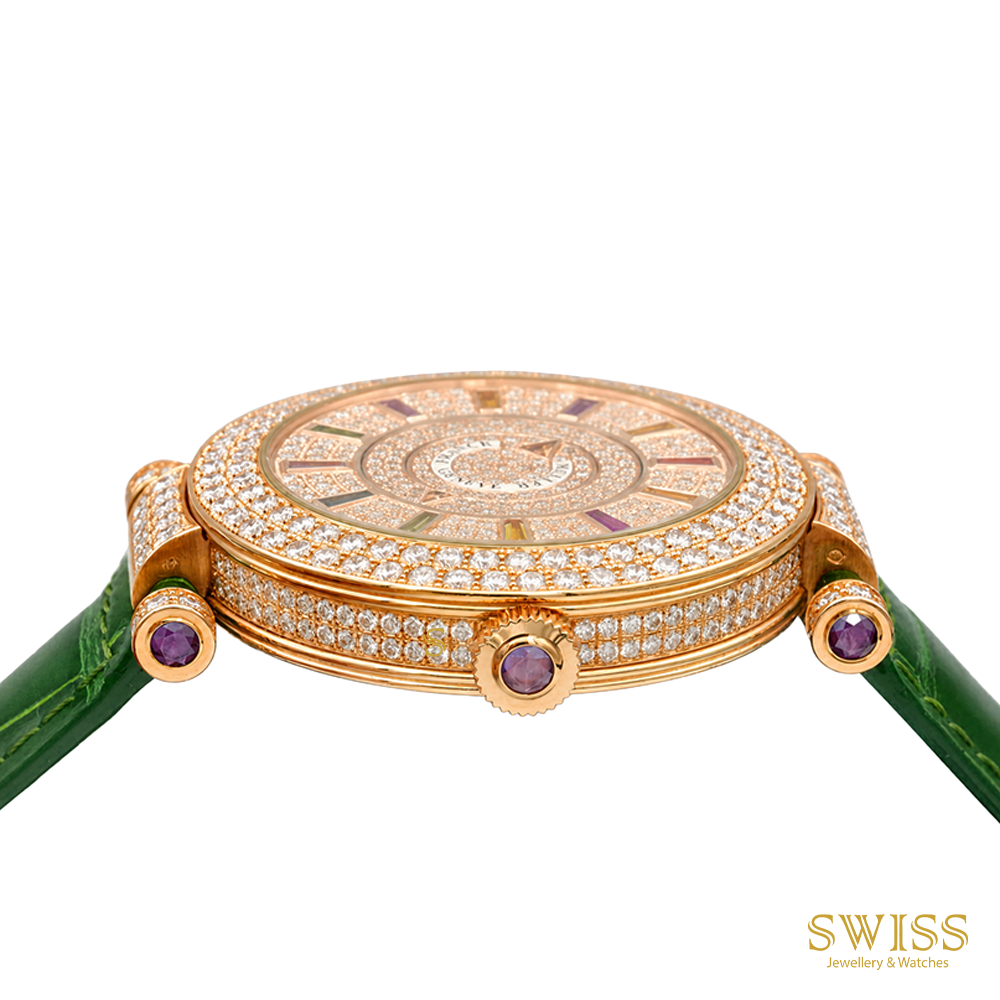 Franck Muller Double Mystery "Color Dreams" 18K Rose Gold Diamond Watch