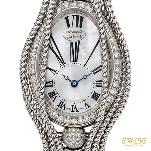 Breguet Reine de Naples "Charleston Bracelet" 18K White Gold Diamond Watch