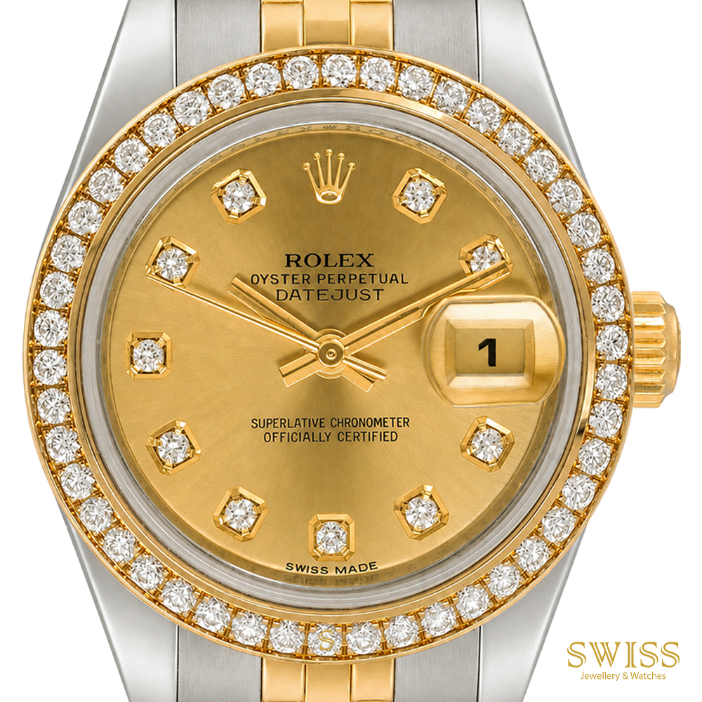 Rolex Lady-Datejust 26 Yellow Rolesor Champagne Diamond Dial