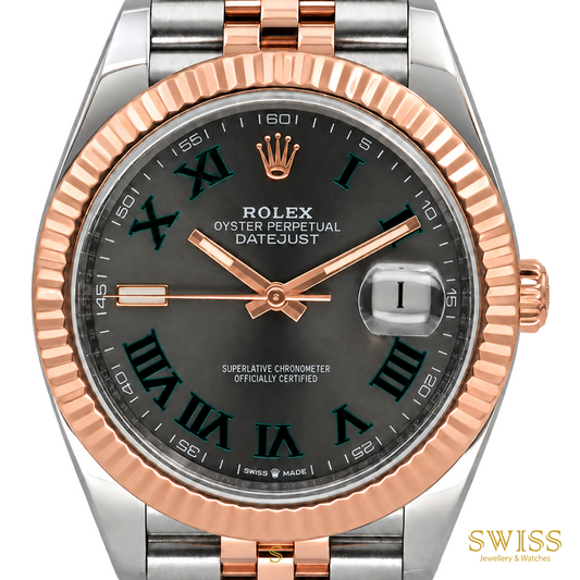 Datejust 41 Everose Rolesor Slate Grey Wimbledon Dial