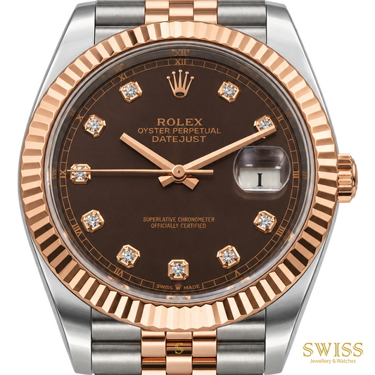 Rolex Datejust 41 Everose Rolesor Chocolate Diamond Dial