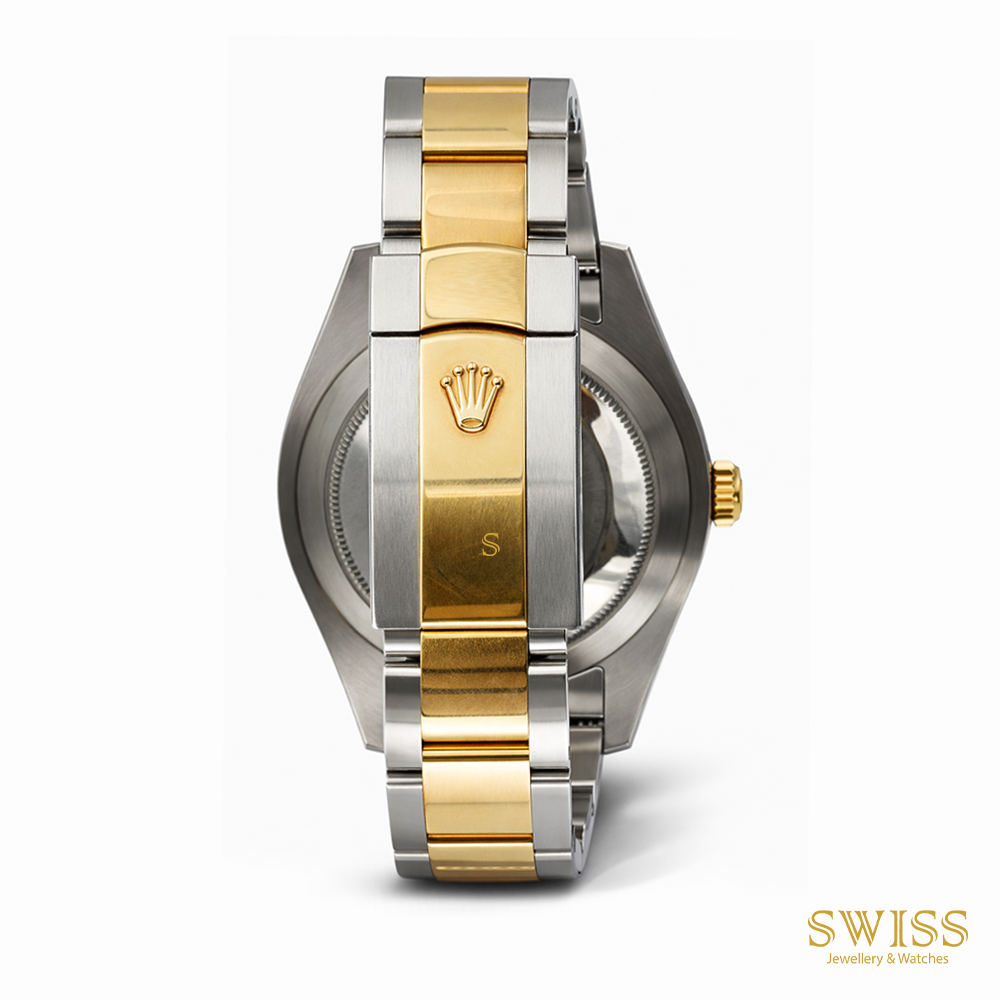 Rolex Datejust II Black Roman Dial Gold Steel