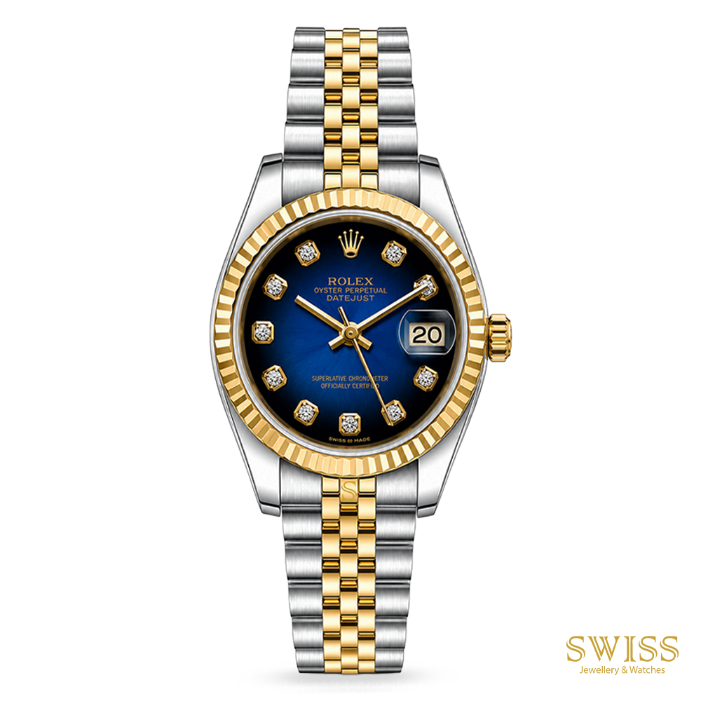 Rolex Lady Datejust Blue Diamond Dial Jubilee
