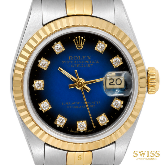 Rolex Lady Datejust Blue Diamond Dial Jubilee