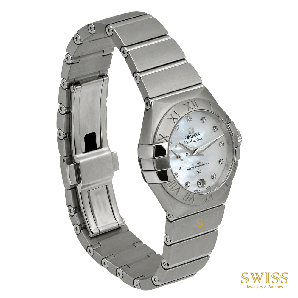 Omega Constellation 27mm MOP Diamond Dial Steel