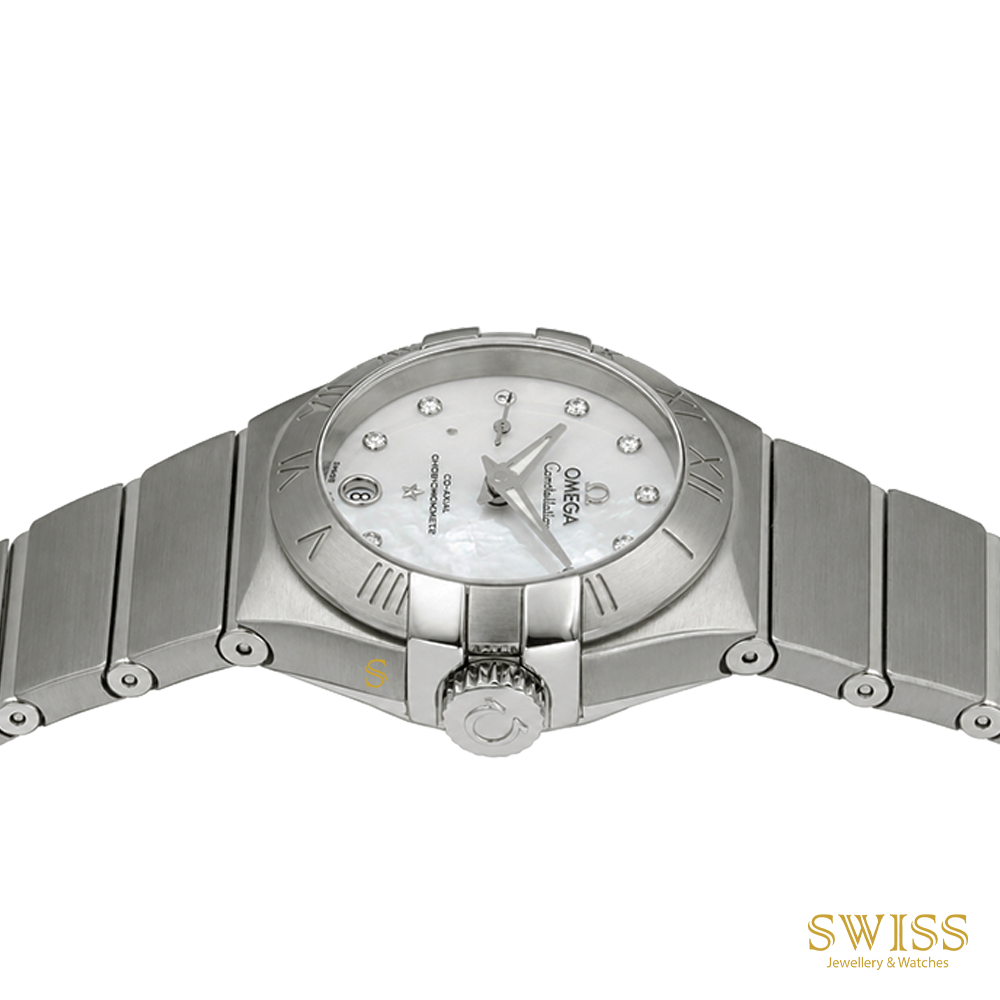 Omega Constellation 27mm MOP Diamond Dial Steel