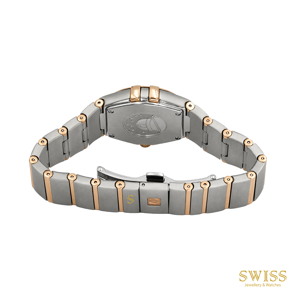 Omega Constellation 27mm MOP Diamond Dial Steel Gold