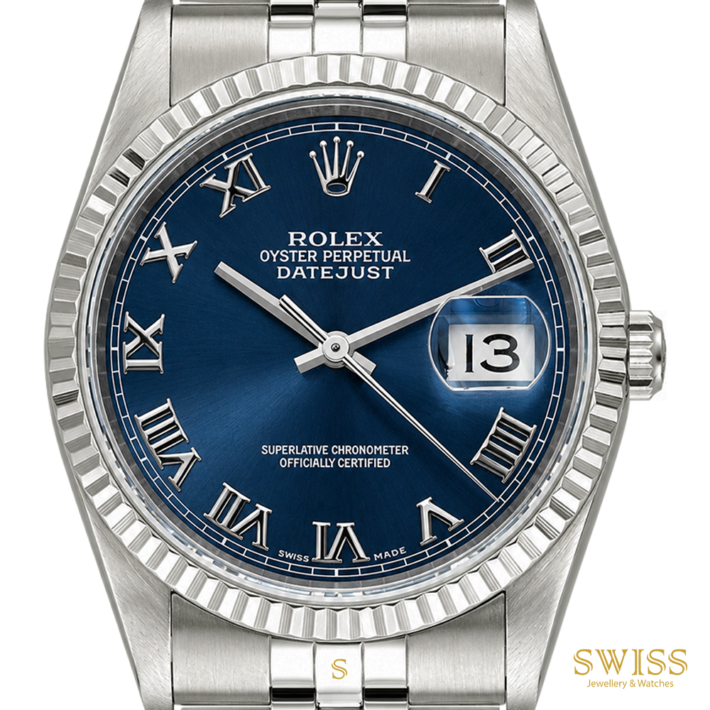 Rolex Datejust Steel Blue Roman Dial