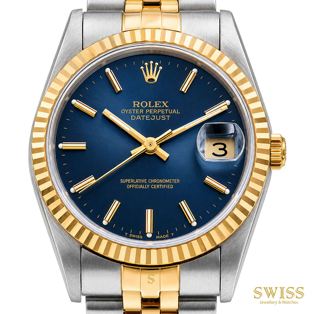 Rolex Lady Datejust 31  Steel Gold Blue Dial Watch