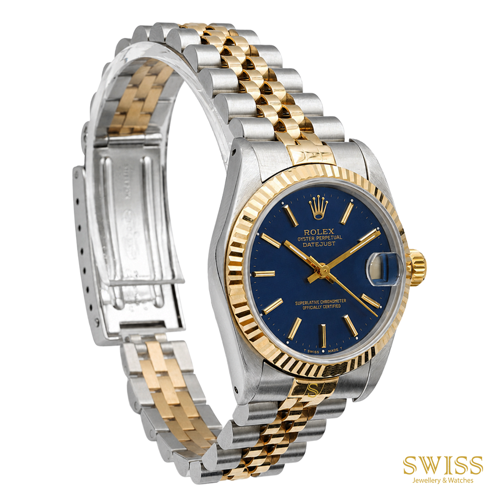Rolex Lady Datejust 31  Steel Gold Blue Dial Watch