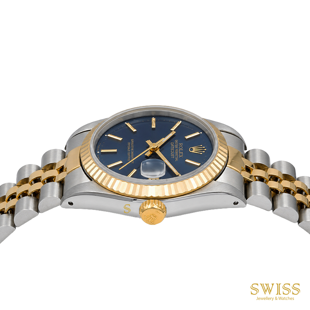 Rolex Lady Datejust 31  Steel Gold Blue Dial Watch