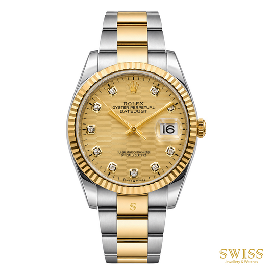 Rolex Datejust 36 Steel & Gold Diamond Dial Champagne 36mm