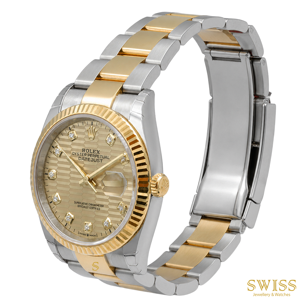 Rolex Datejust 36 Steel & Gold Diamond Dial Champagne 36mm