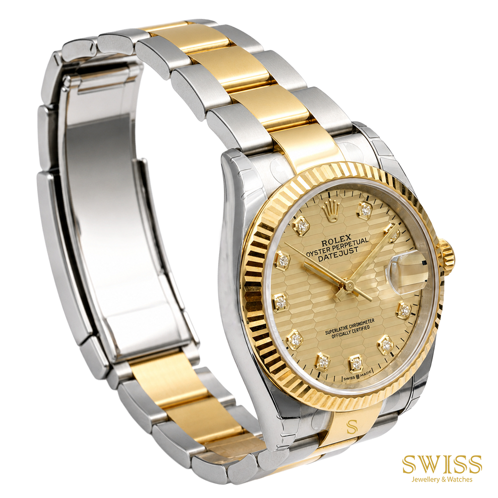 Rolex Datejust 36 Steel & Gold Diamond Dial Champagne 36mm
