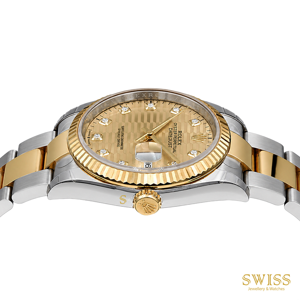Rolex Datejust 36 Steel & Gold Diamond Dial Champagne 36mm
