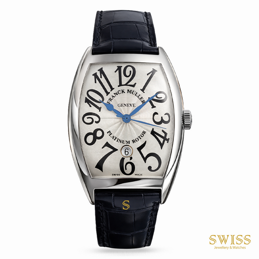 Franck Muller Cintrée Curvex Platinum Rotor Blue Hands