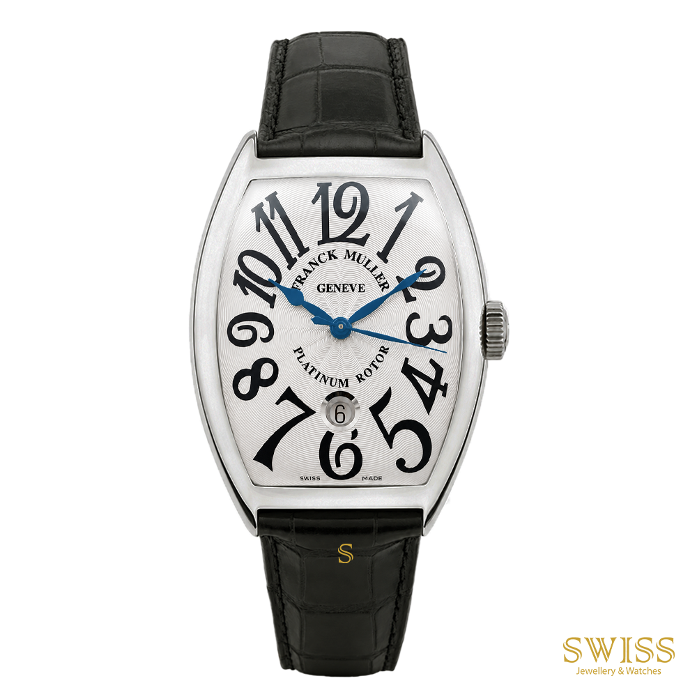 Franck Muller Cintrée Curvex Platinum Rotor Blue Hands