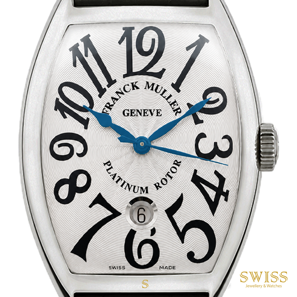 Franck Muller Cintrée Curvex Platinum Rotor Blue Hands