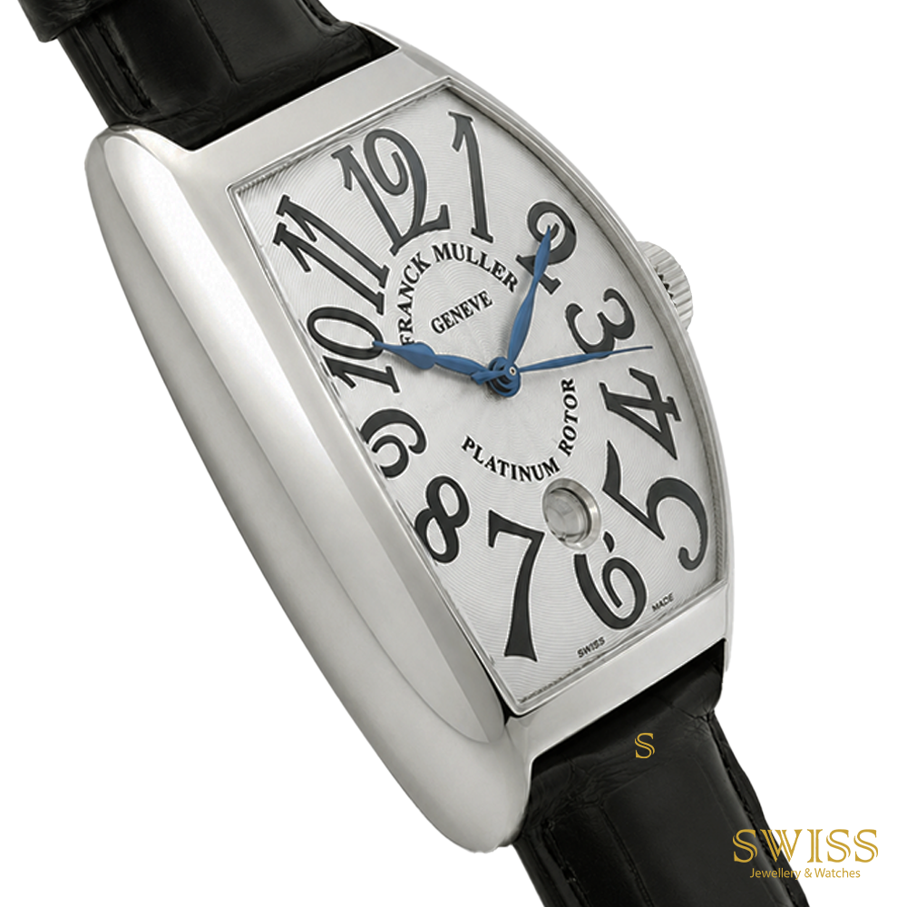 Franck Muller Cintrée Curvex Platinum Rotor Blue Hands